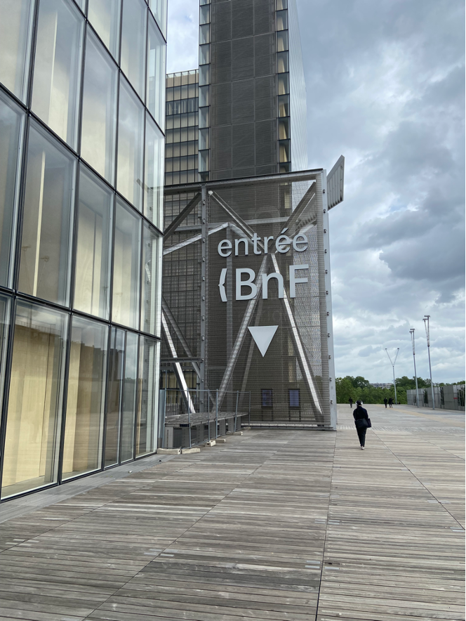 exterior view of entrance to Bibliothèque Nationale de France