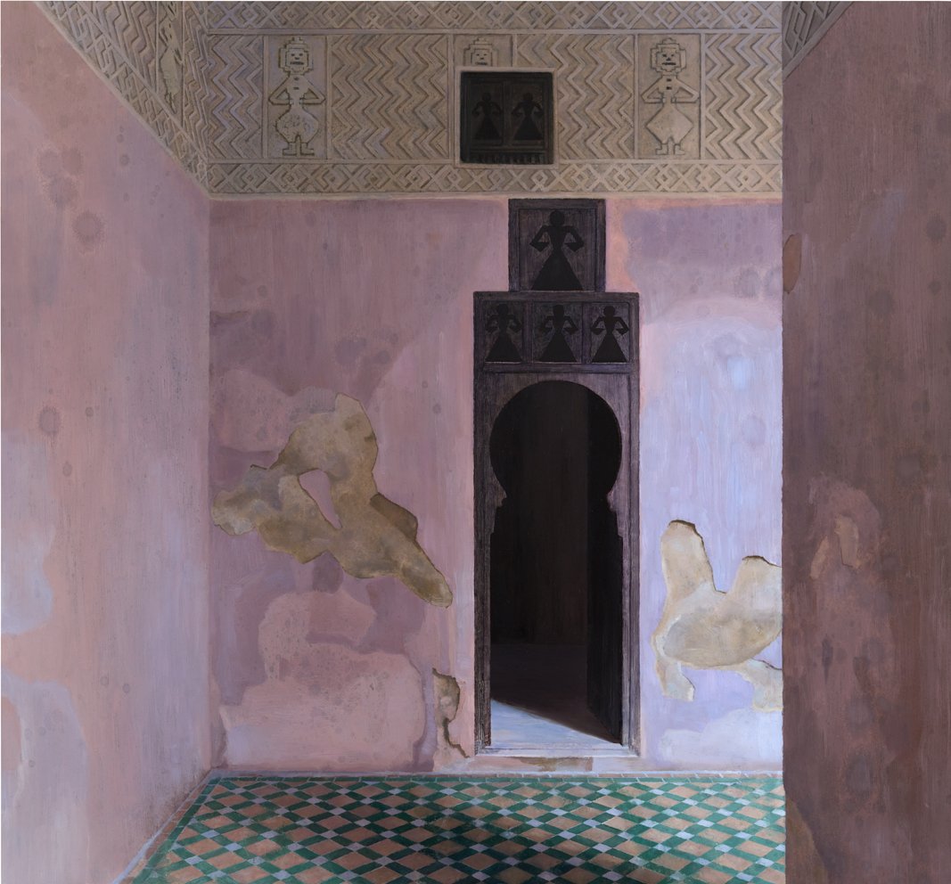 THE STUCCO, oil on birch panel, 102 x 110 cm