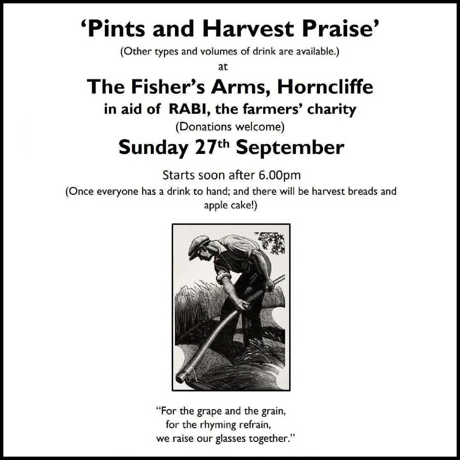 Pints and Harvest Praise - 27th September 2026