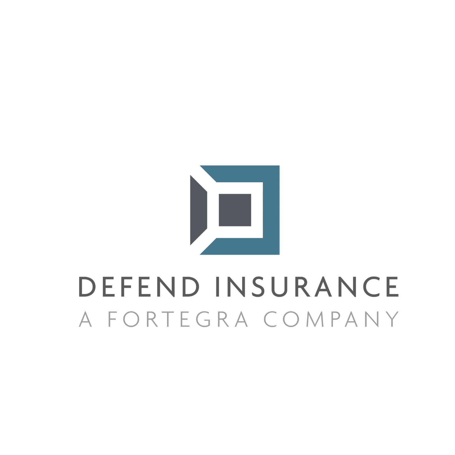 Logo for Defend Insurance, featuring a stylized square with a smaller square inside and the text "DEFEND INSURANCE" and "A Förtegra Company" below.