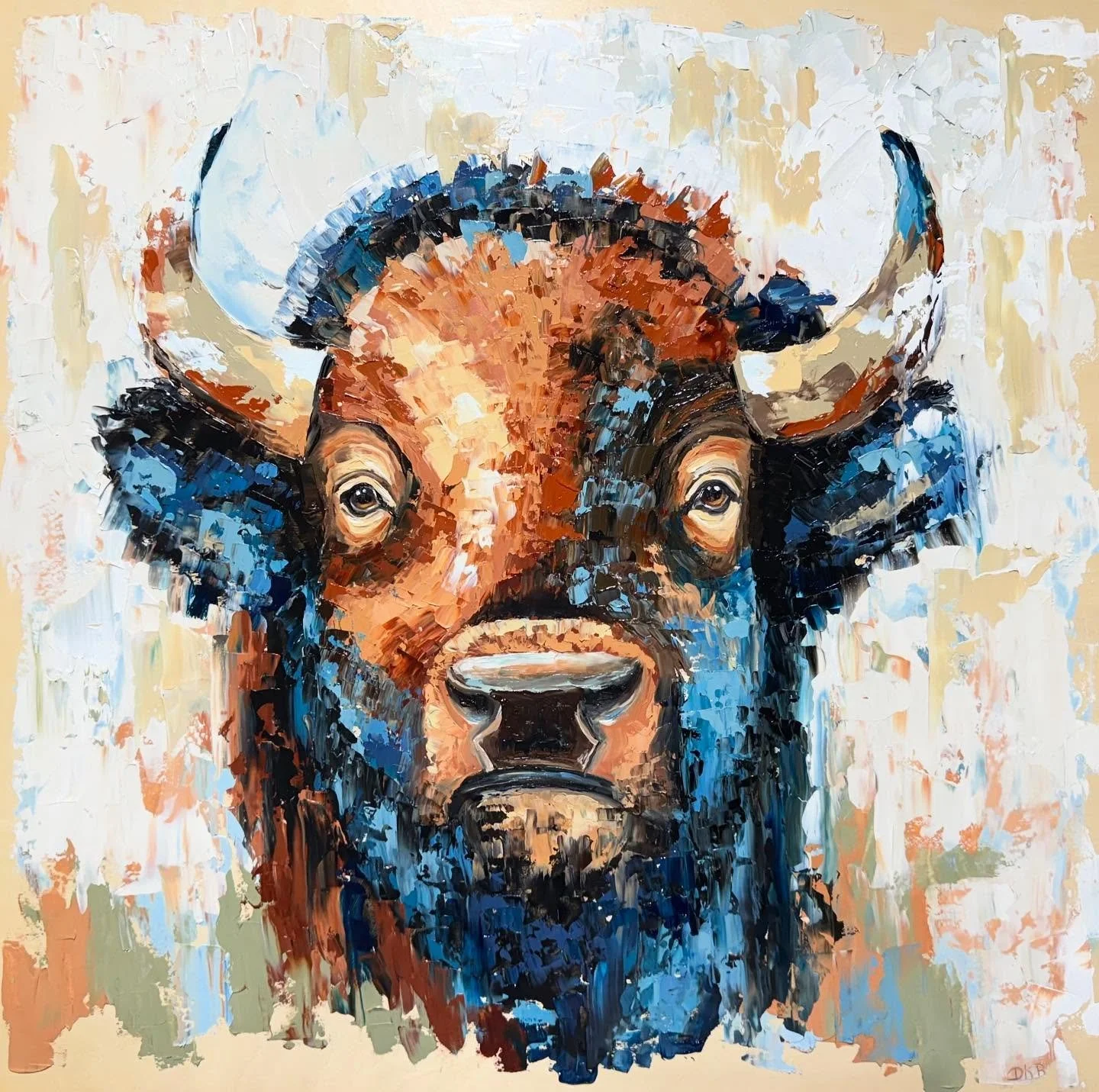 Tatanka 30&rdquo;x30&rdquo; oil on wood cradled panel.  The buffalo emerges like a vision, timeless and unbroken. Within its gaze lies silence, within its form, power &mdash; a living echo of the earth&rsquo;s spirit made visible on canvas.  Might do