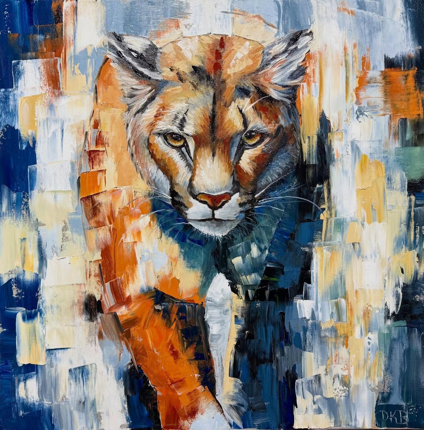 This is Unflinching, it&rsquo;s a 24&rdquo;X24&rdquo; oil on canvas.