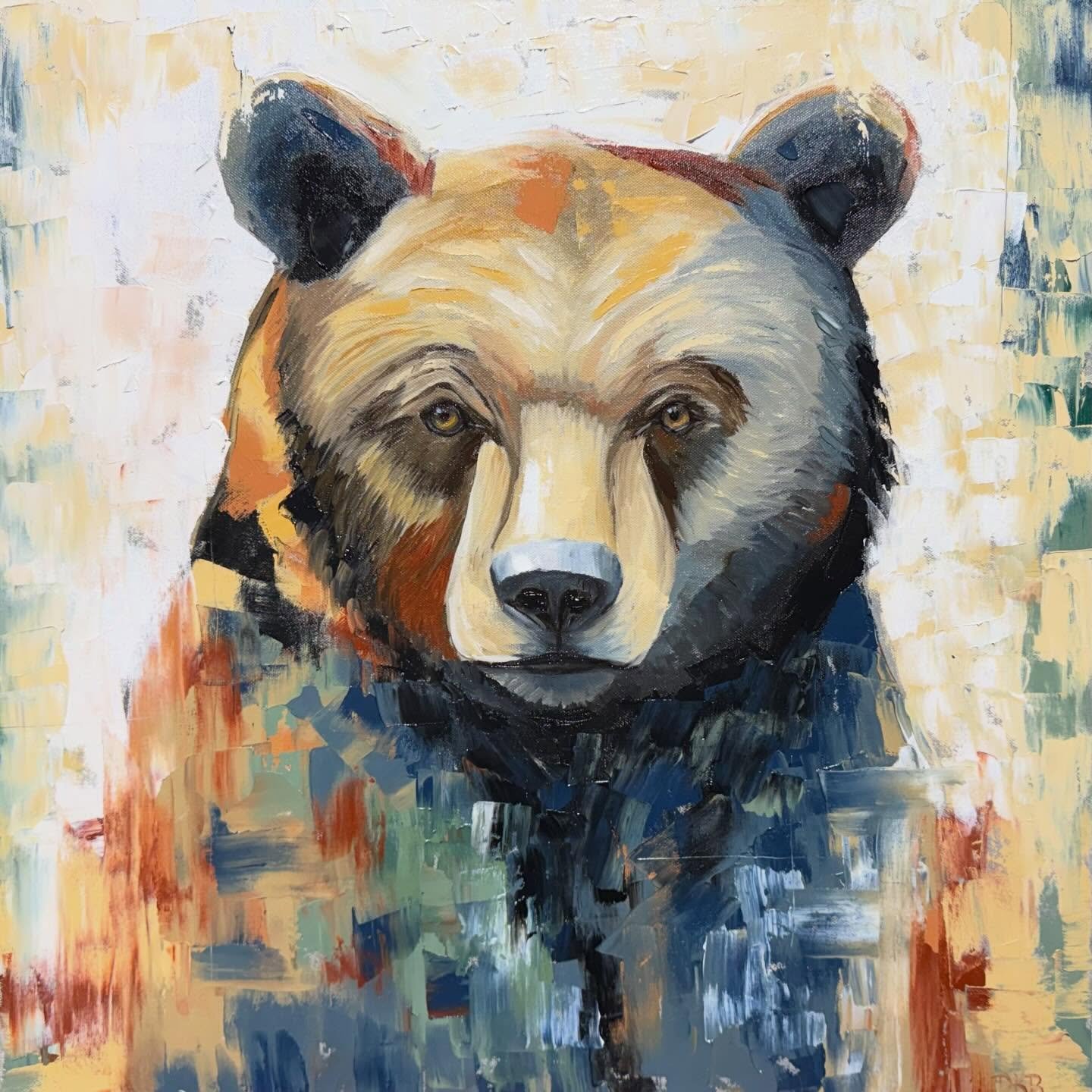 This is Between Us, 24&rdquo;x24&rdquo; oil on canvas.  This captures a quiet, intimate exchange where strength softens into shared presence.