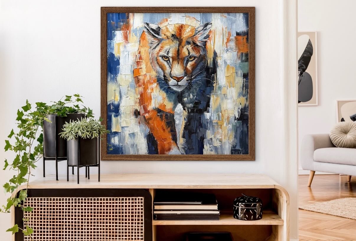 Unflinching 24&rdquo;x24&rdquo; oil on canvas.  Love painting cats because their eyes are so intense.