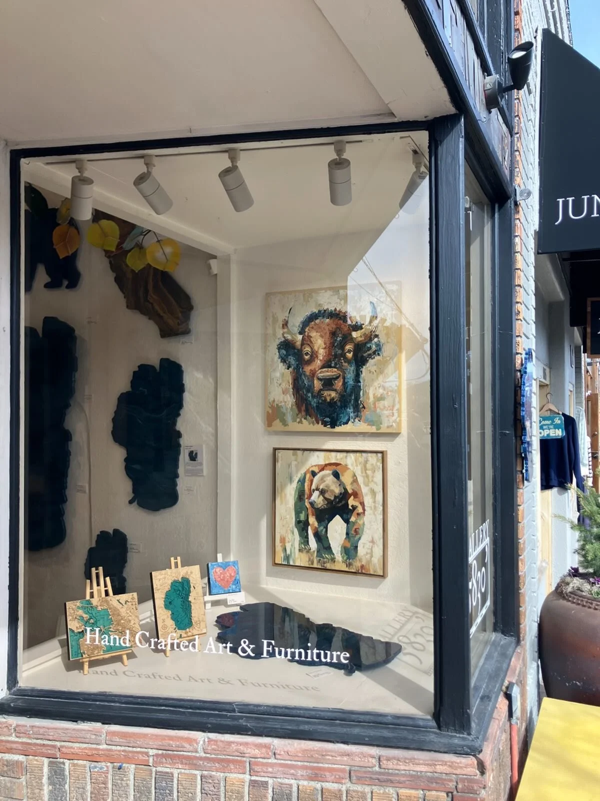 Front window at Gallery 5830 in Truckee CA.  So excited to have my art in this gallery.