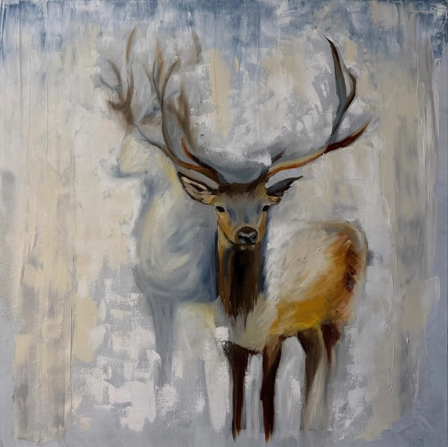 This is Winter Silence, it&rsquo;s a 24&rdquo;x24&rdquo; canvas.  Hope everyone is having a good weekend, getting lots of rain here.