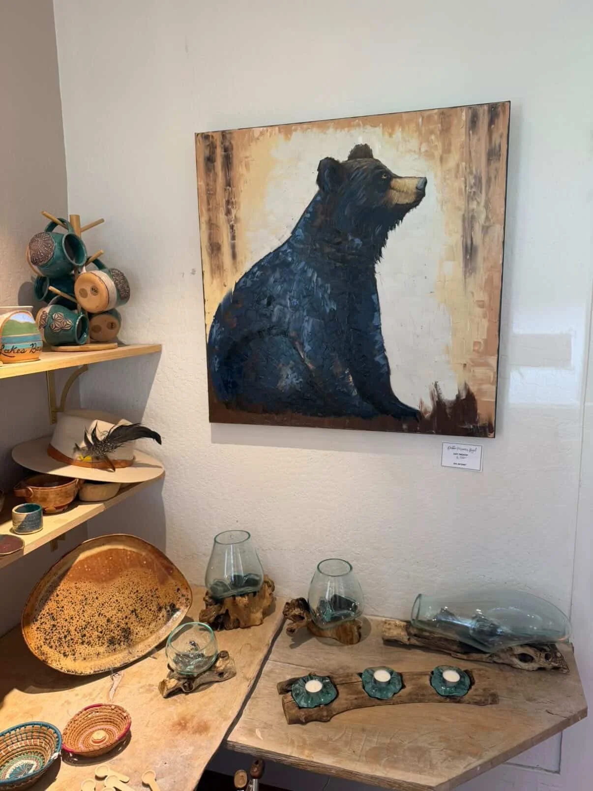 Took 5 pieces to @cee.wave in Graeagle CA today.  Very excited to have my art in this gallery, and her ceramics are so nice!  Go check it out if you haven&rsquo;t been in there.