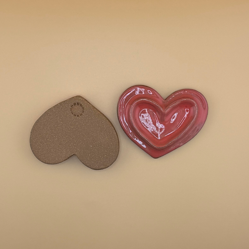 Handmade Stoneware Heart Breathing Tile