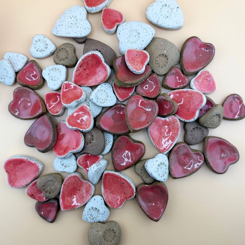 Handmade Stoneware Heart Worry Less Stone