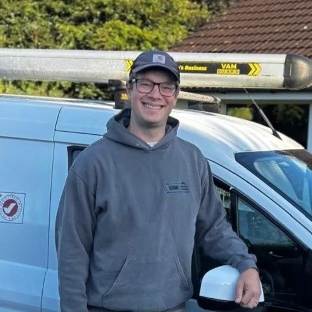 Meet Jamie, one of our qualified plumbers and heating engineers, his focus is on efficiency and problem-solving - the kind of person who just gets things done.
Jamie’s strengths lie in adapting to all kinds of environments, from busy domestic