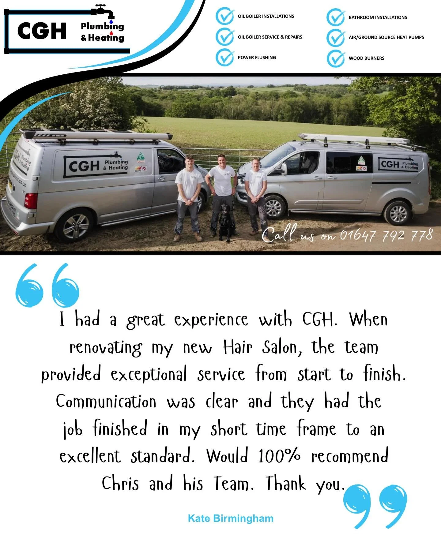Thank you @katies.hairstudio &ndash; this review made our day!

#PlumbingEngineers #DevonTrades #HappyCustomers