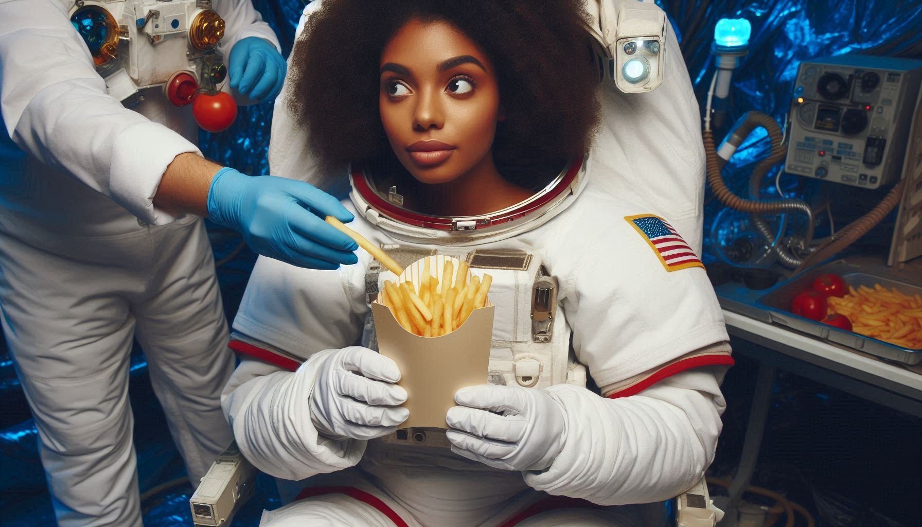 Somebody Has to Serve the Astronaut Her French Fries