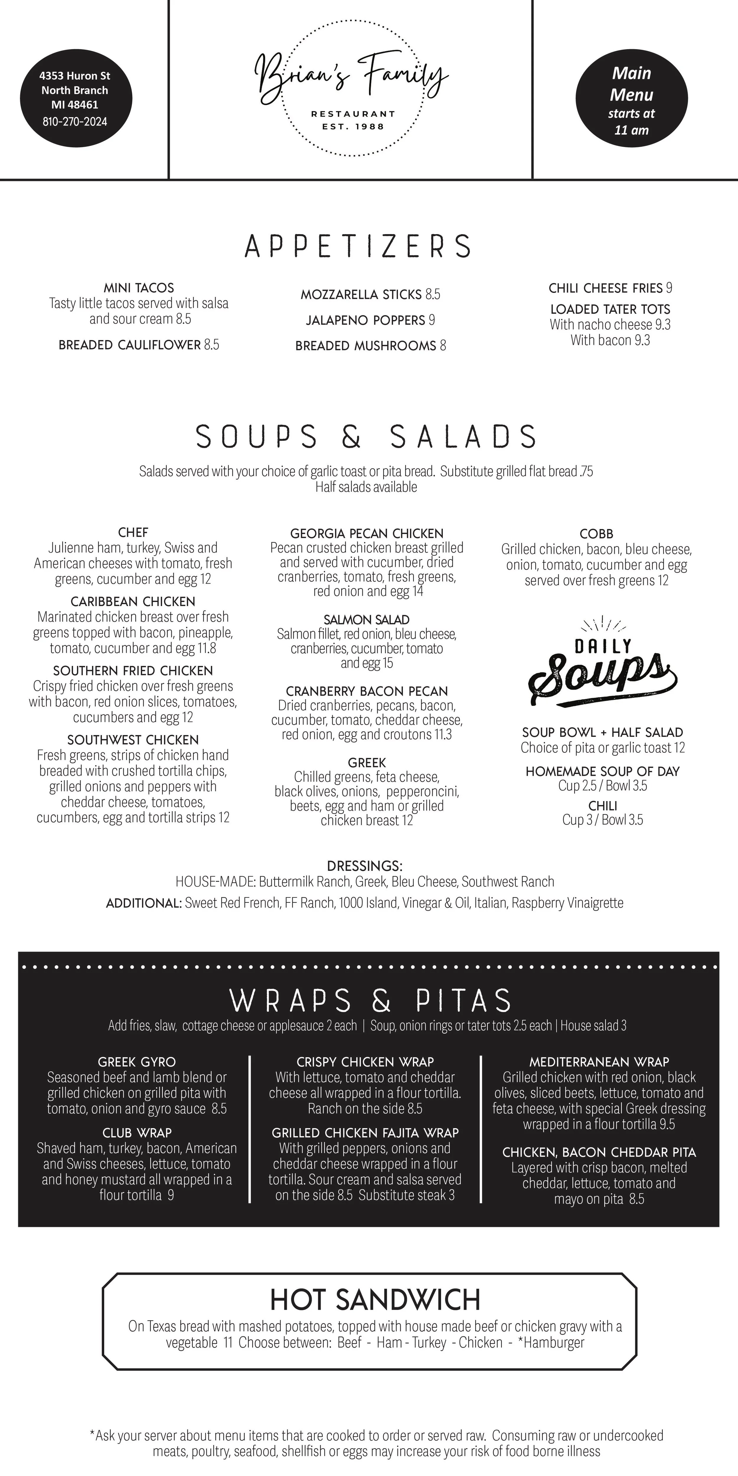 North Branch | Enjoy Family Dining - Visit Us Today — Brian's Family ...