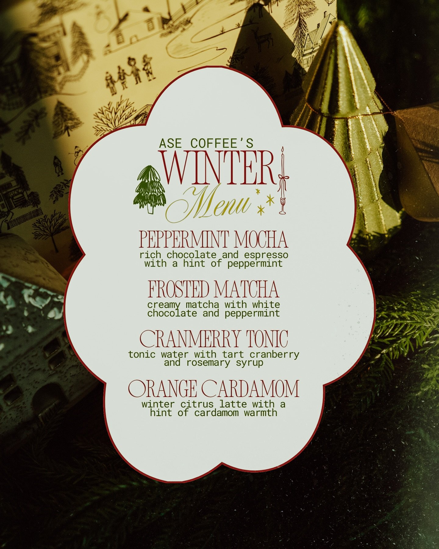 Tomorrow is December 1st, which means the holiday drinks are basically calling your name! 🕯️🌲✨❄️

We&rsquo;re excited to announce our Winter Menu drop - come be the first to try one:
&bull; Peppermint Mocha &ndash; rich chocolate and espresso with 