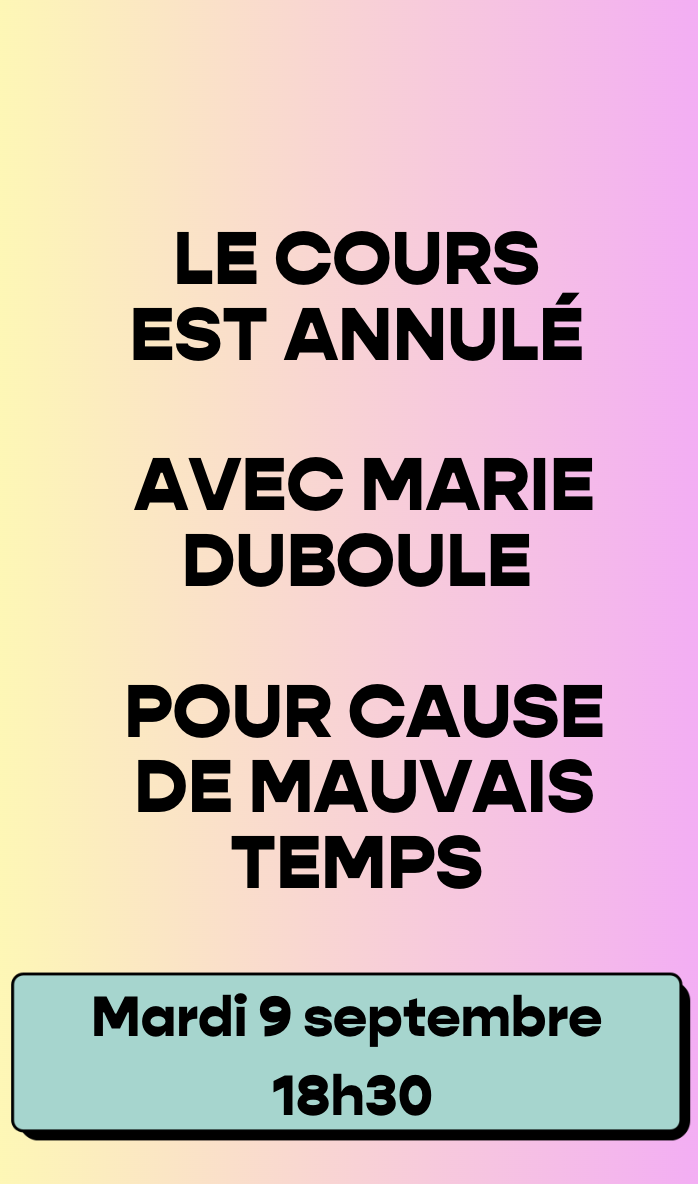 Marie Duboule -COURS ANNULÉ