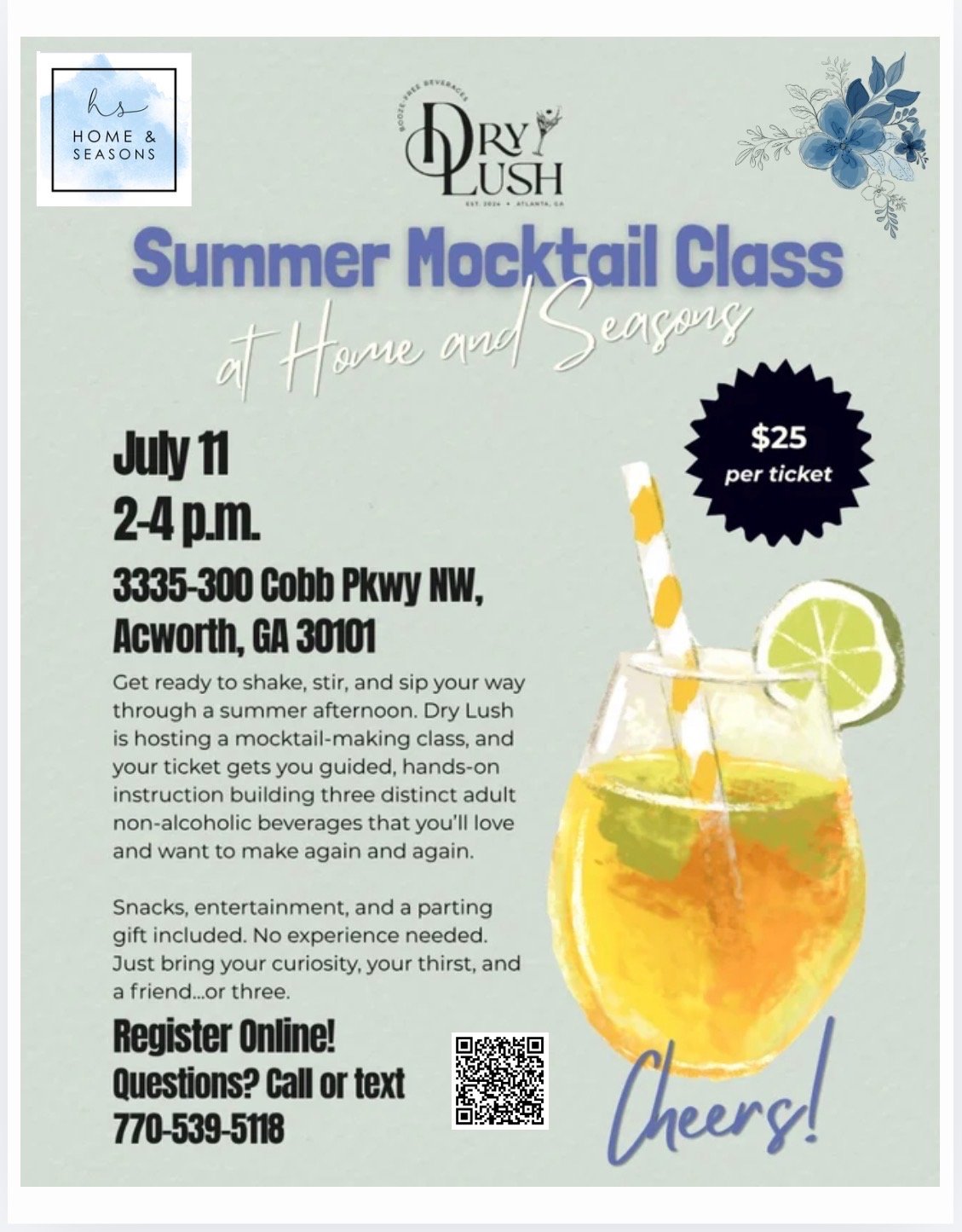 Summer Mocktail Making Class