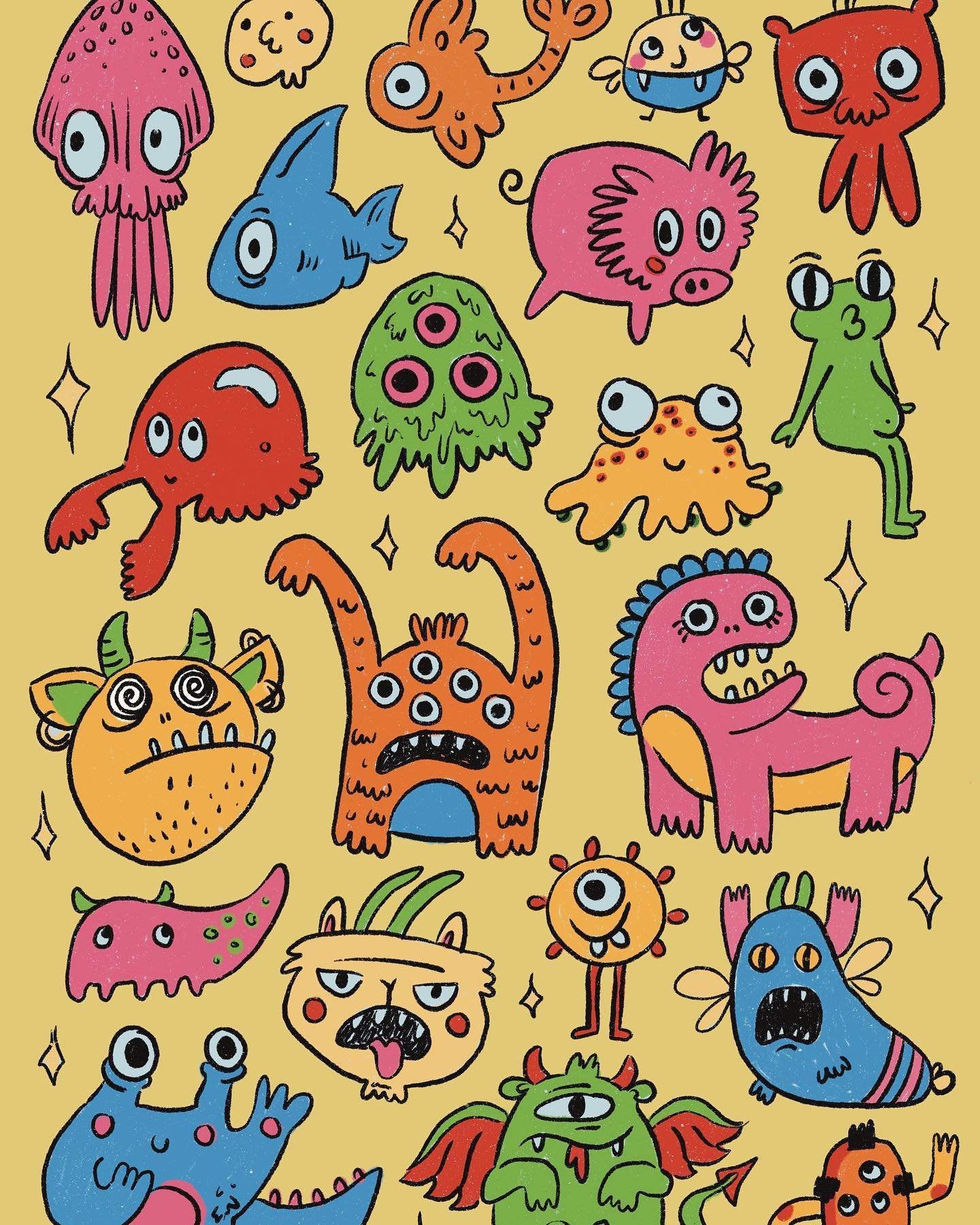 Freaky monster stickers (nice monsters) 

#illustration #illustrationartists #stickers #ntu #ntuillustration #ntuart #smallbusiness #smallbusinessowner #smallbusinesssupport #nottinghamcreatives