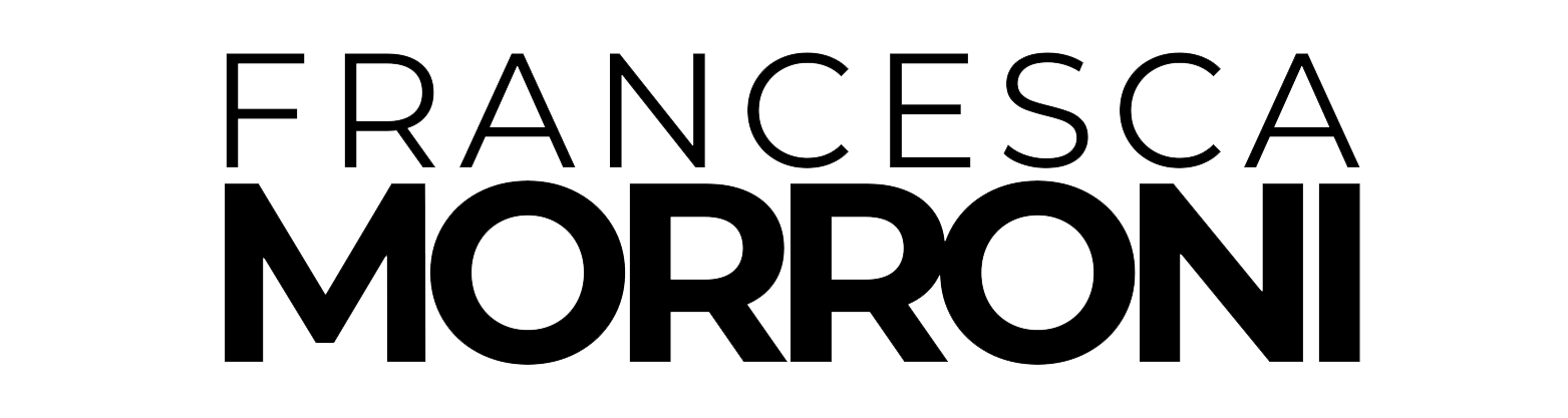 Line drawing of the name 'Francesca Morrón' in large, outlined letters.