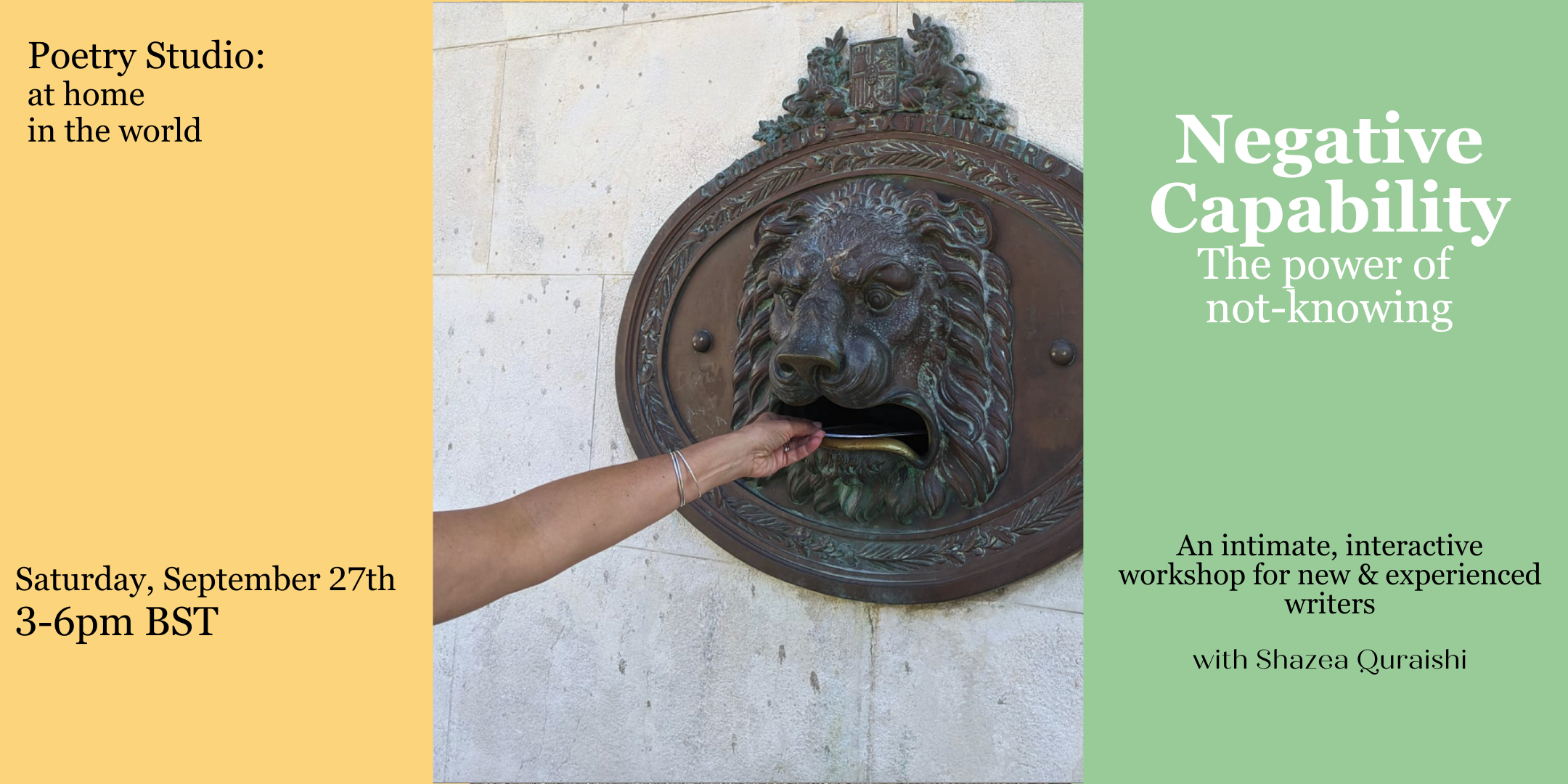 POETRY STUDIO: Negative Capability, the power of not-knowing