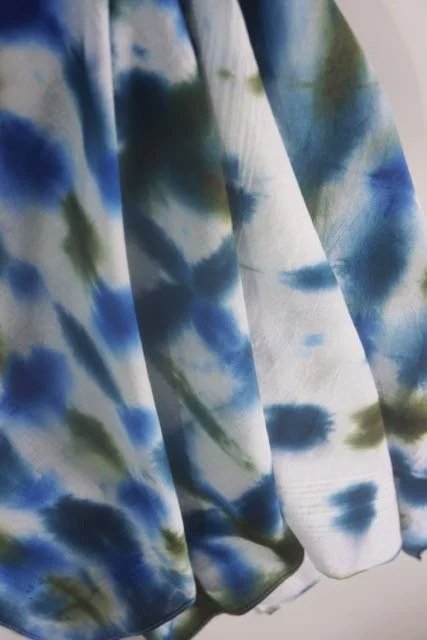 shibori inspired group of 4 pocket squares