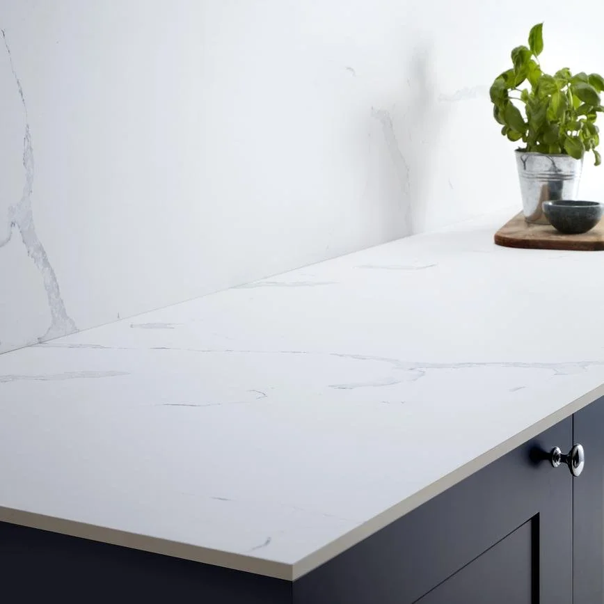 White marble effect worktop