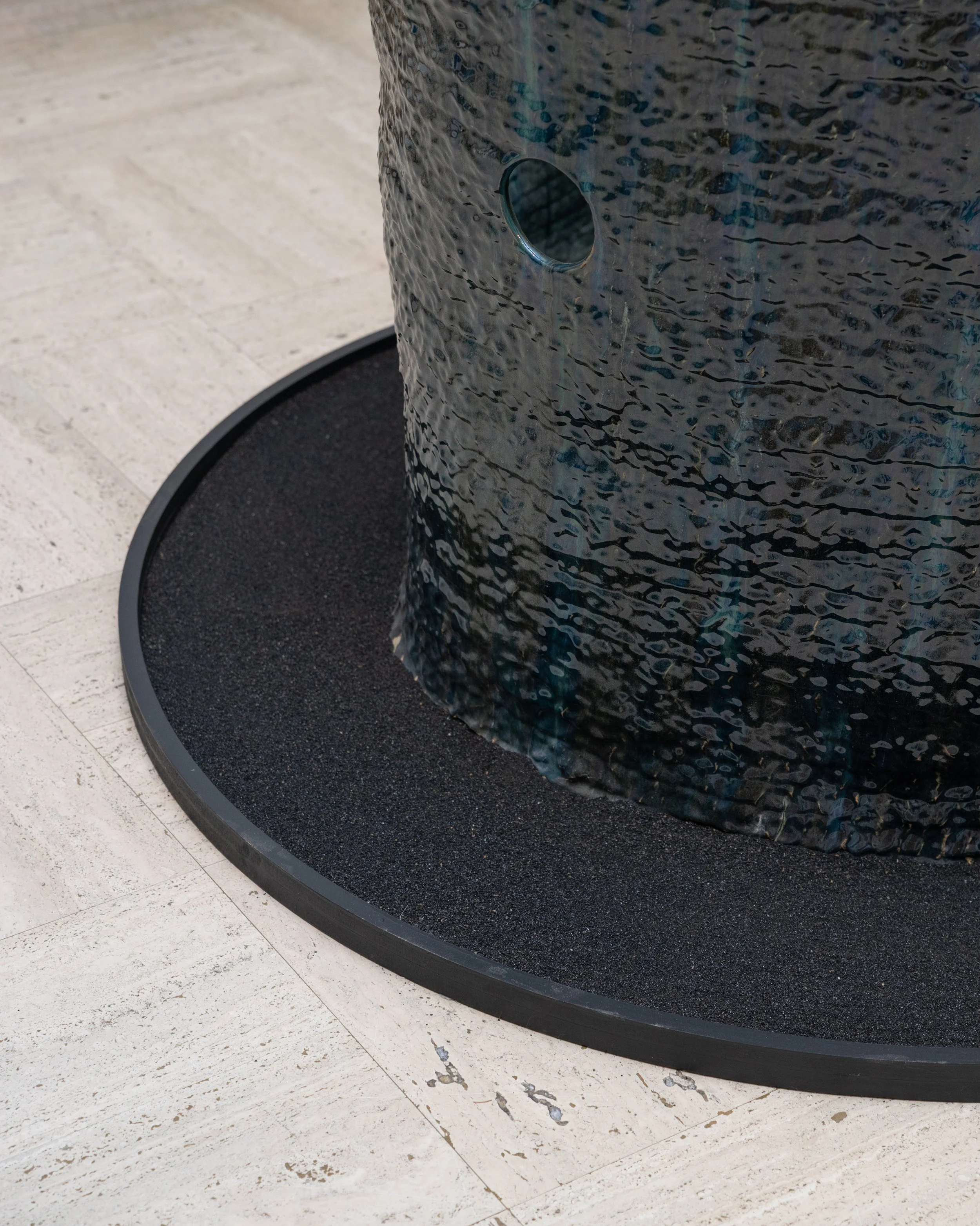 "Hedge," 4.5' x 3.5' x 4.5,' ceramic, volcanic sand, MDF, 2025