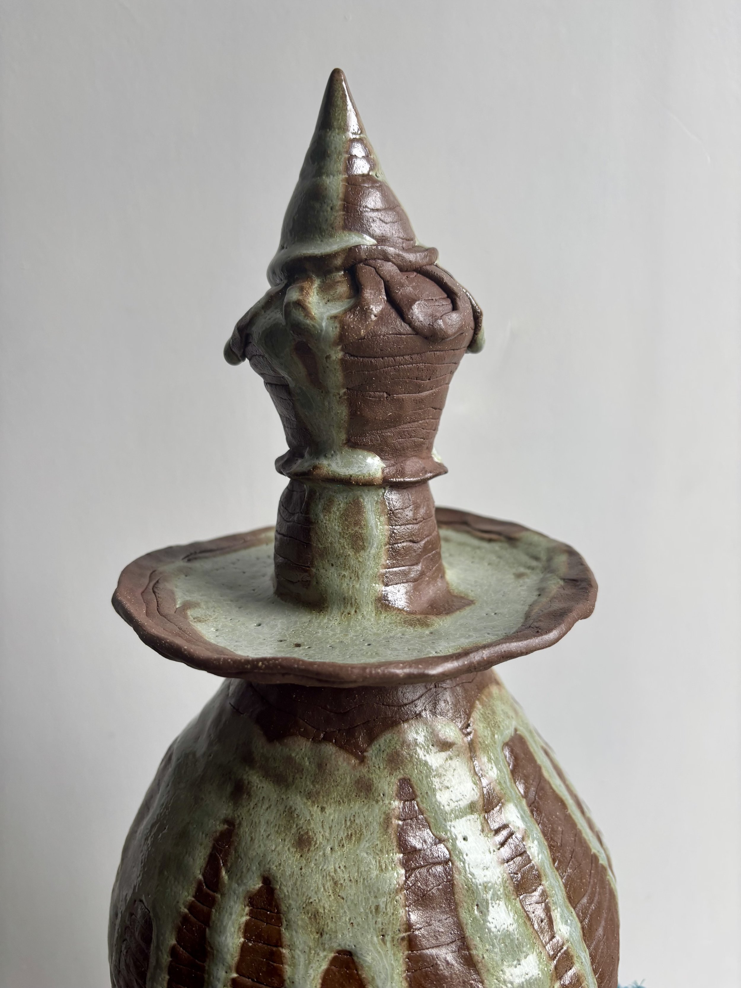 "Fluvial," ceramic, chiffon, thread, 2026