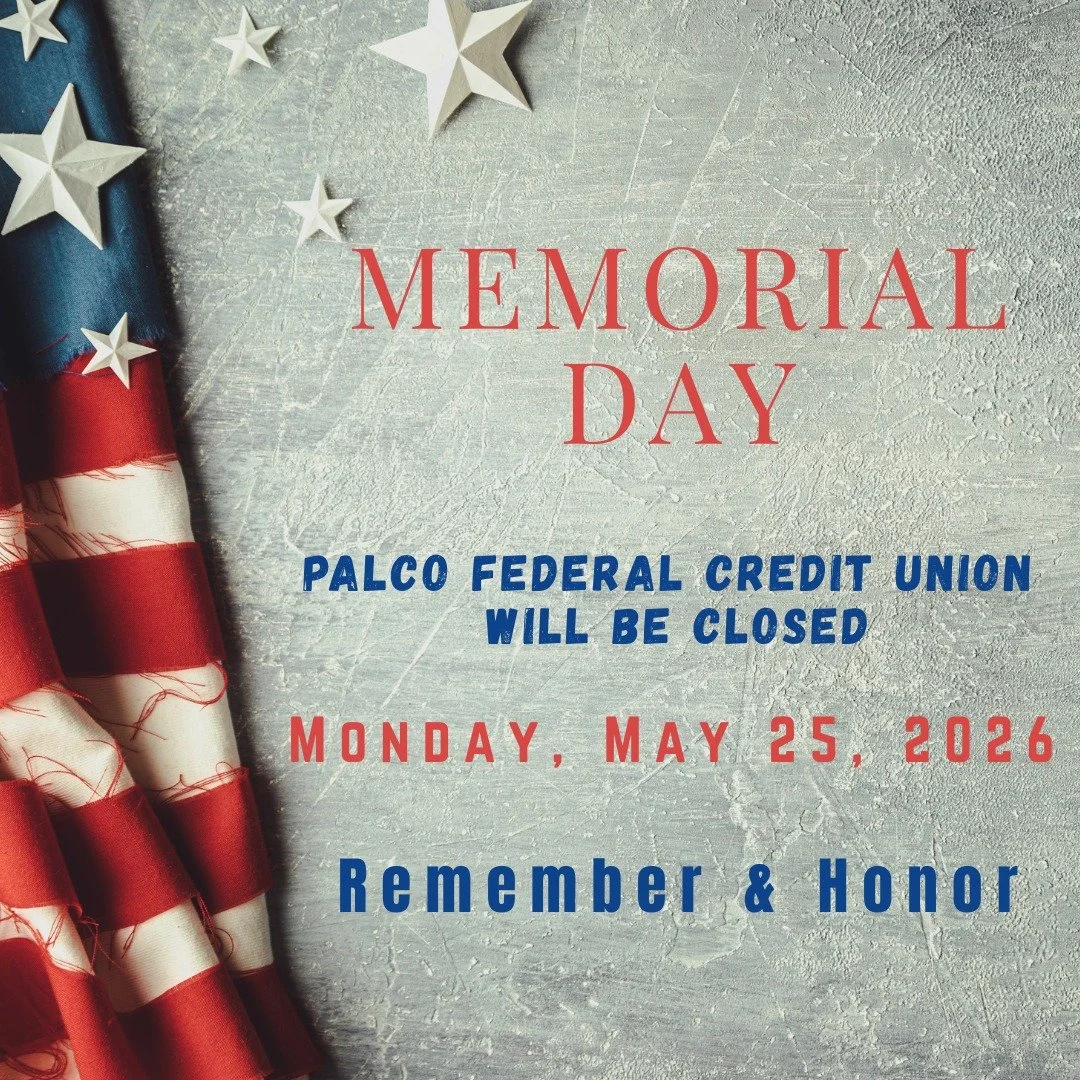 PALCO's Office will be closed on Monday, May 25, 2026, in observance of Memorial Day.

Remember and honor our heroes.

Normal business hours will return on Tuesday, May 26, 2026. Have a safe and happy Memorial Day.