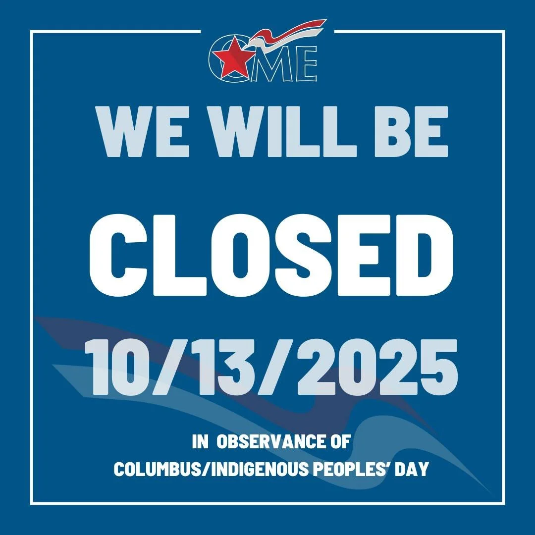 CME will be closed on Monday, October 13, in observance of Columbus/Indigenous Peoples' Day. We will re-open on Tuesday, October 14 at regular hours.