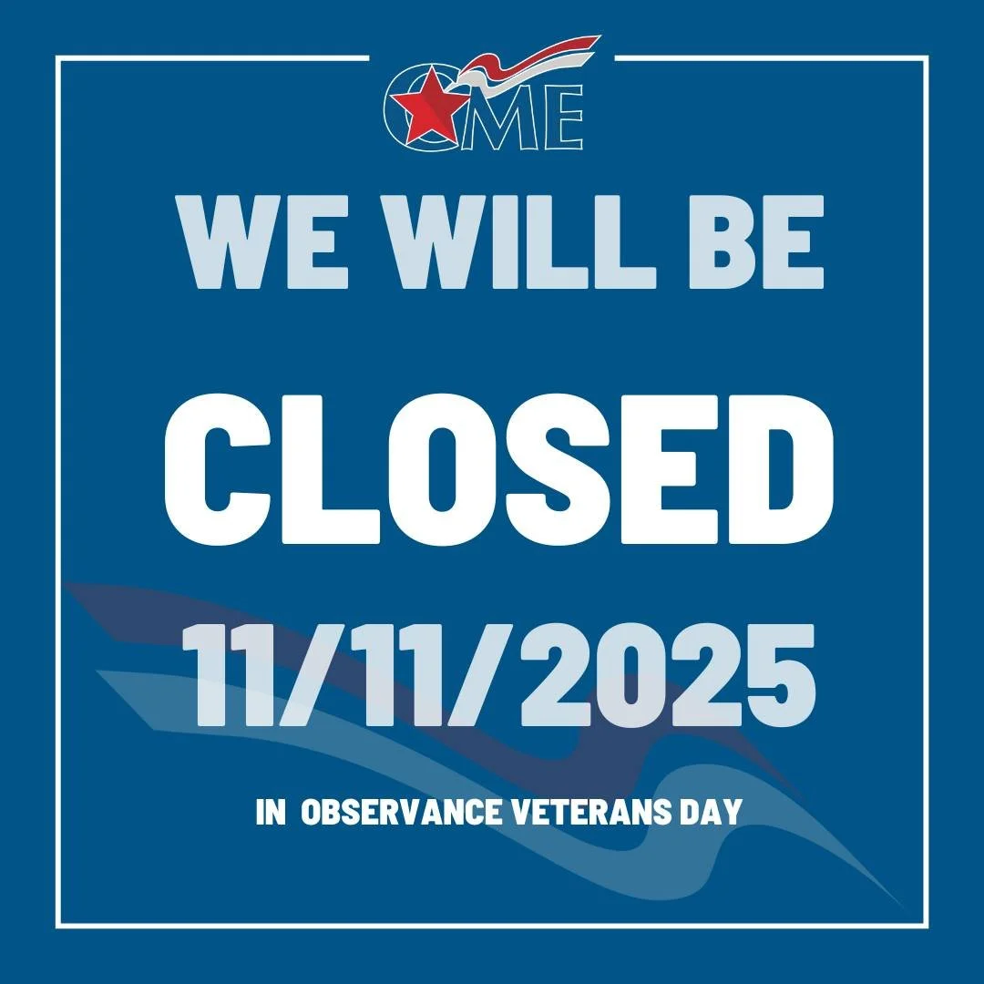 CME will be closed on Tuesday, November 11, in observance of Veterans Day. We will re-open on Wednesday, November 12 at regular hours.