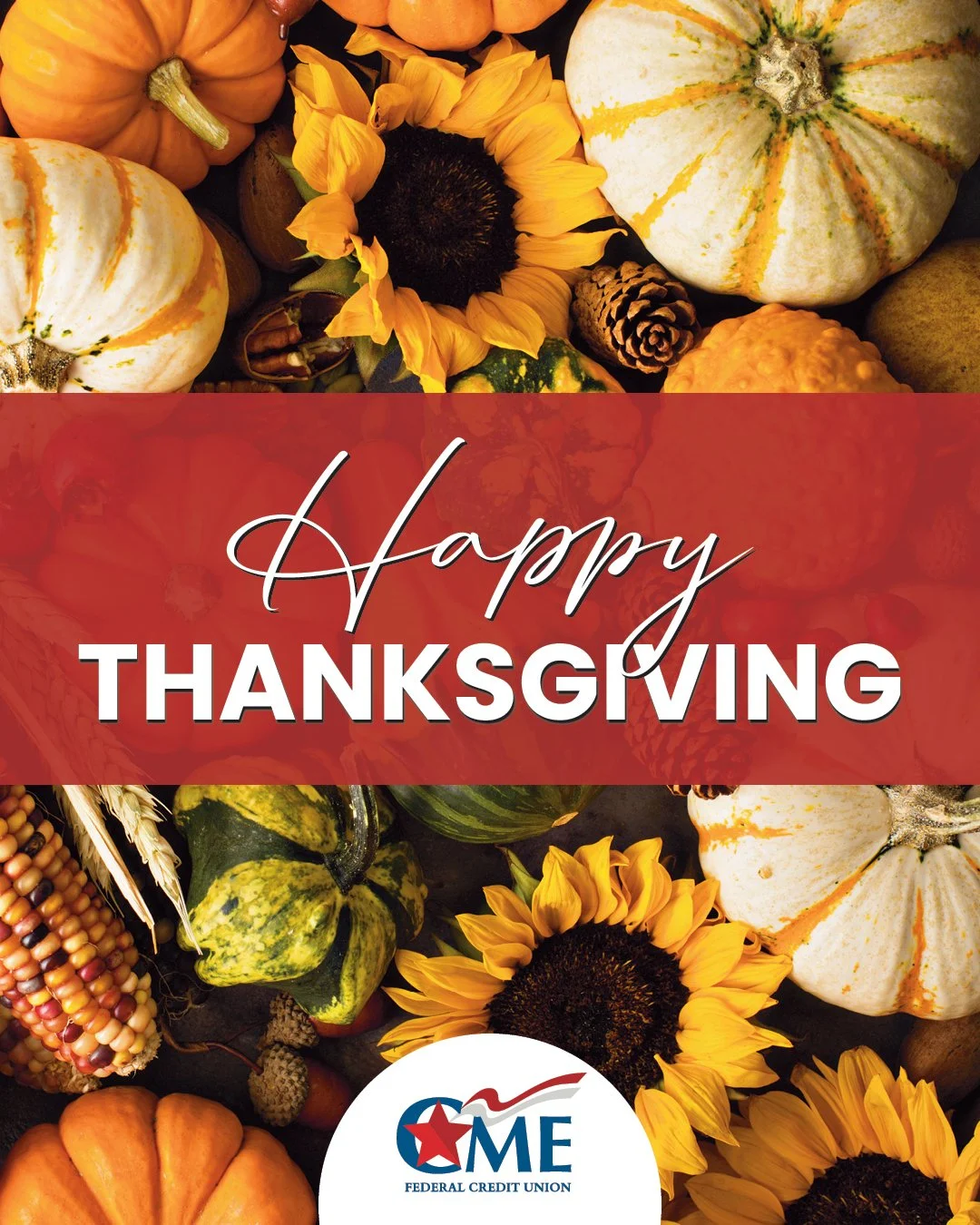 Happy Thanksgiving from all of us at CME FCU! 🦃💙
We&rsquo;re grateful for our members and the community we serve.
Now, settle the debate for us: Apple Pie vs. Pumpkin Pie &ndash; which is the true Thanksgiving dessert?