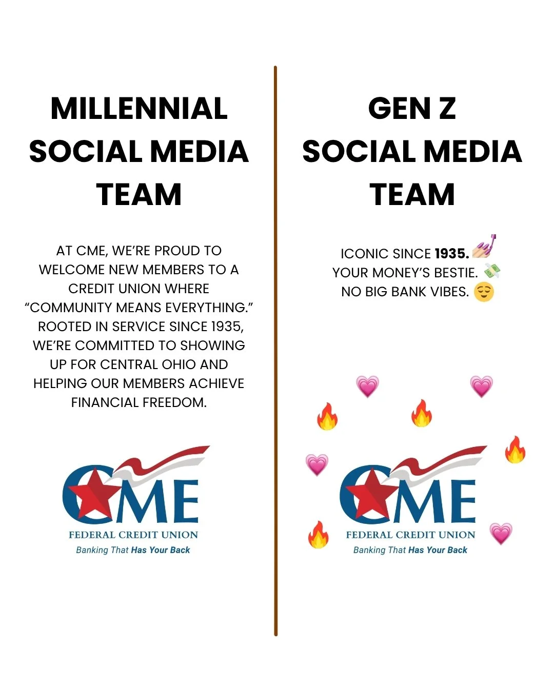 Built in 1935. Still built for you.
At CME, &ldquo;Community Means Everything&rdquo; isn&rsquo;t just a tagline, it&rsquo;s how we show up for Central Ohio every day. No matter the generation, the community-first mission to empower financial freedom 