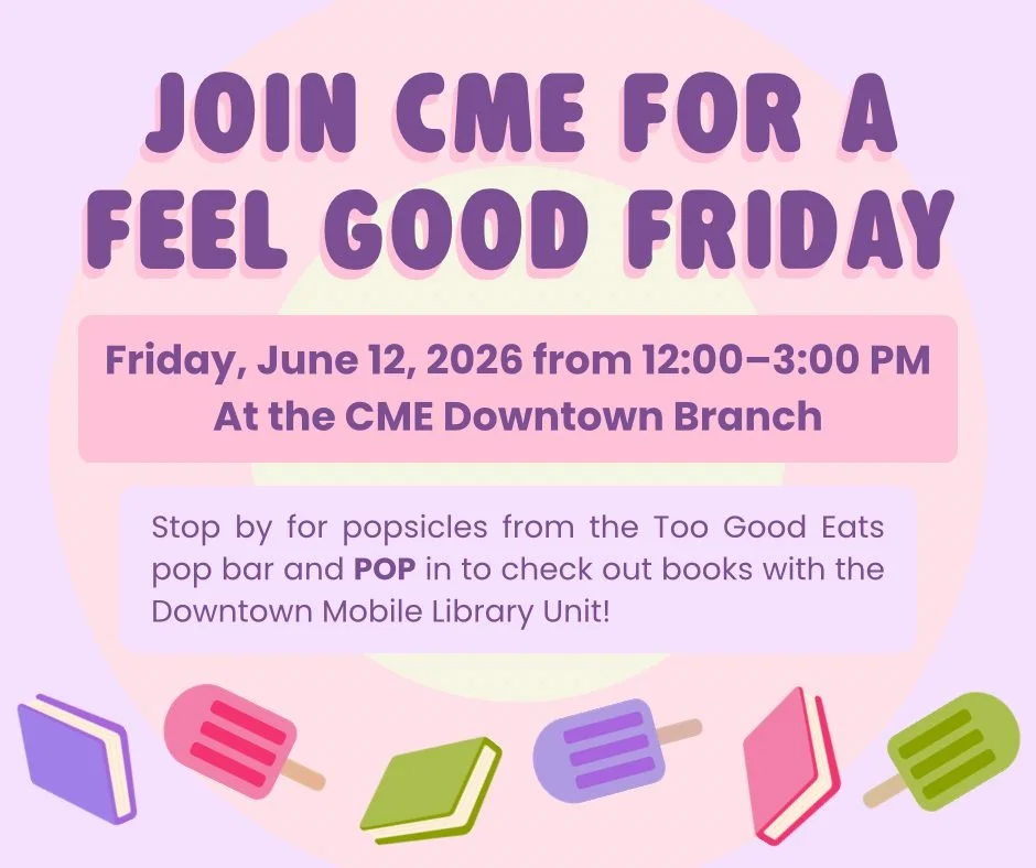 &ldquo;Pop&rdquo; in and join us for a Feel Good Friday at our Downtown Branch on Friday, June 12 from 12:00&ndash;3:00 p.m.!

Enjoy complimentary popsicles from Too Good Eats Pop Bar and explore books with the Downtown Mobile Library Unit. We can&rs