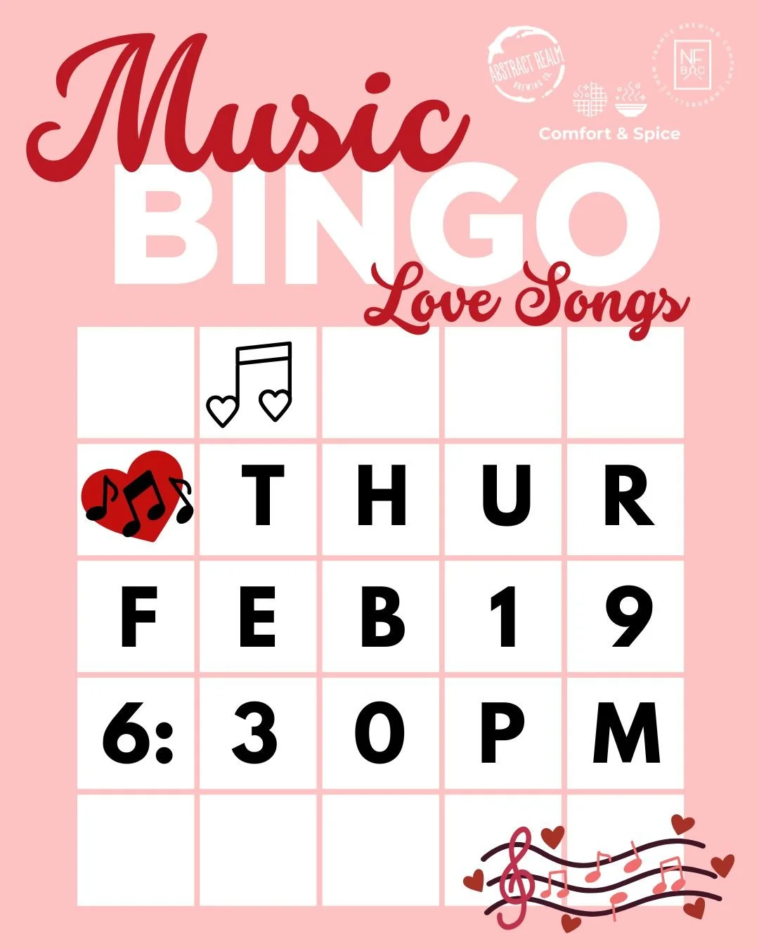 Music Bingo - Love Songs