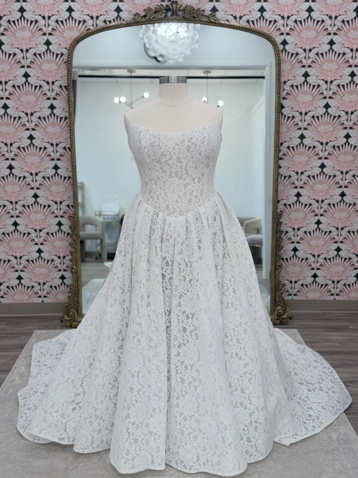 She&rsquo;s fit for a princess! This beautiful new addition to our collection comes straight from @allurebridals Disney Fairy Tale Weddings newest season! Her matte lace is the star of the show but that basque waist is a close second!!✨

#weddinggown