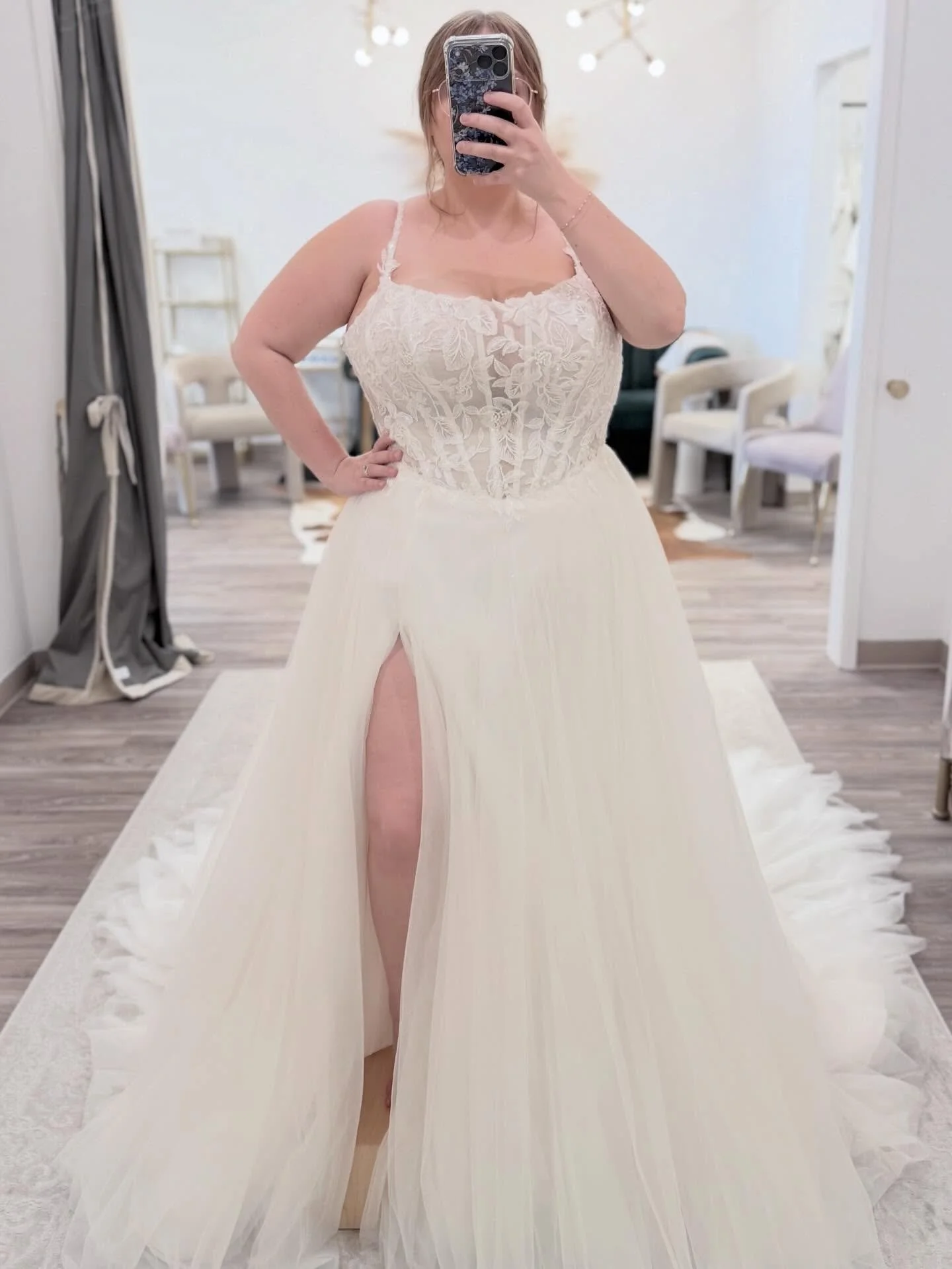 It&rsquo;s International Women&rsquo;s Day and we&rsquo;re celebrating with this fun &amp; flirty A-line gown!🤍✨

#happyinternationalwomensday #selfiesunday

selfie sunday &bull; wedding gowns &bull; wedding dresses with slits &bull; plus size brida