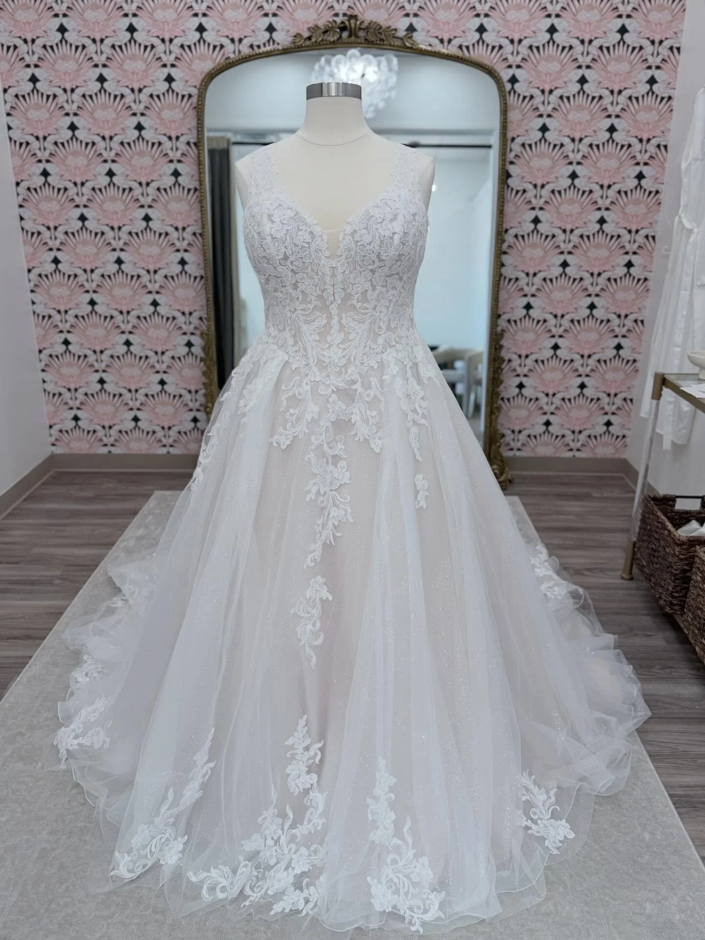 Falling in love with this gorgeous new gown!🤍

This beautiful new @missstellayork dress features tons of sparkle, supportive straps and an illusion bodice! She is so beautiful!! Try her on in store in a size 24 and order her in any size 2-34! 

#wed