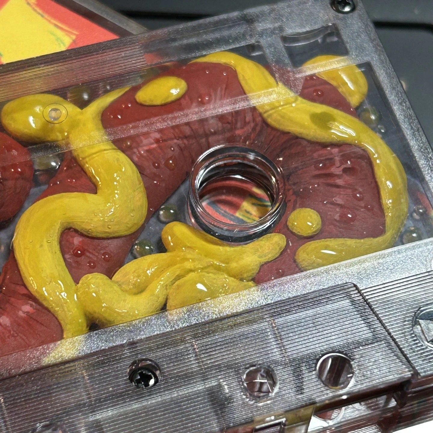 collin-david-cassette-tape-sculpture-diorama-sad-hot-dog-mustard-squirt-front-detail2.jpg