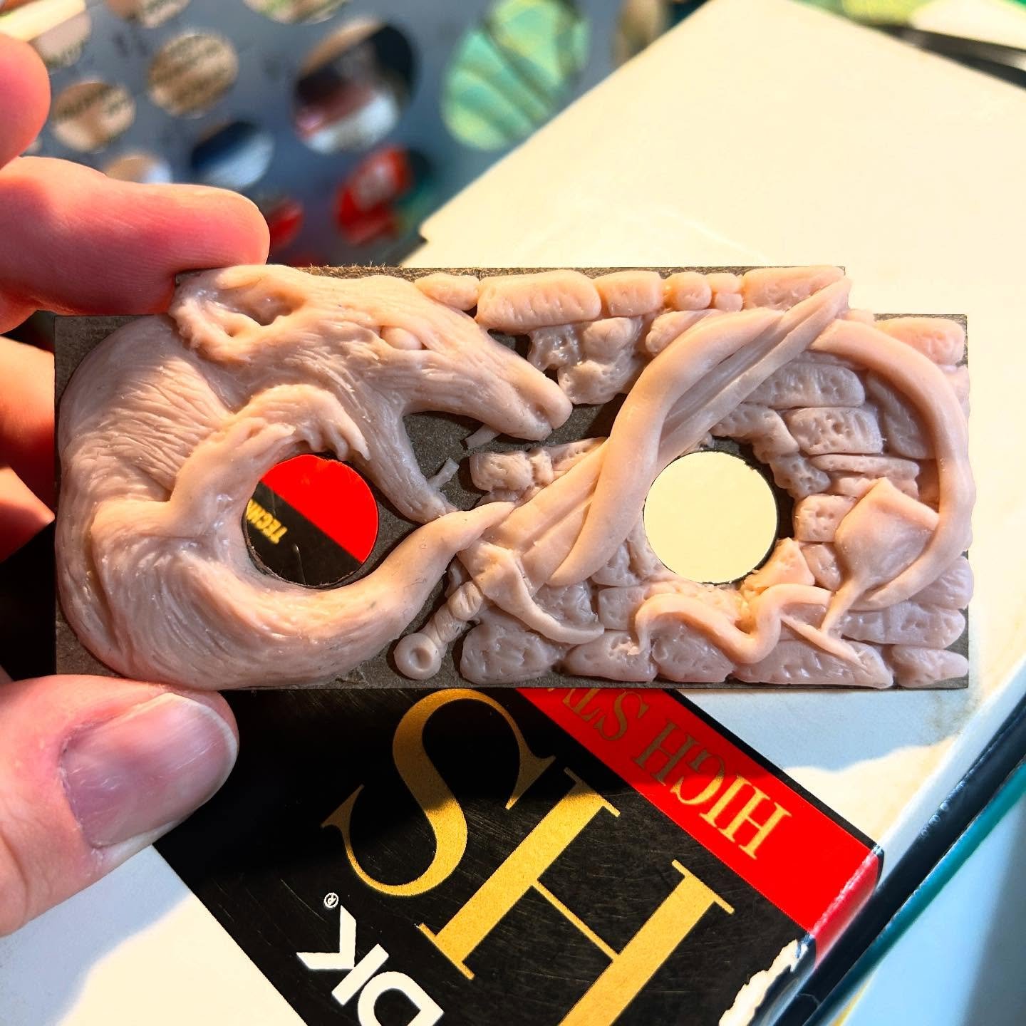 collin-david-cassette-tape-sculpture-diorama-castle-rat-dungeon-sword-wip.jpg