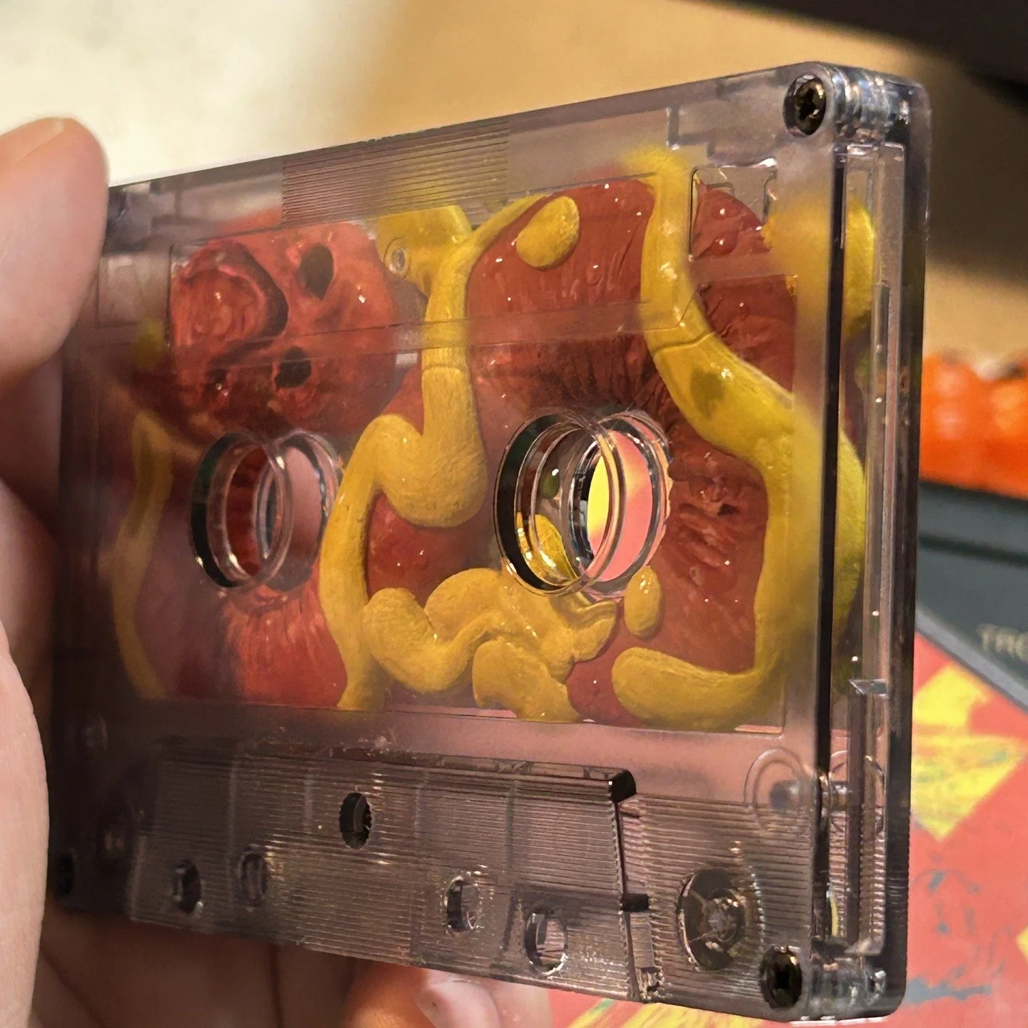 collin-david-cassette-tape-sculpture-diorama-sad-hot-dog-mustard-squirt-front-detail3.jpg