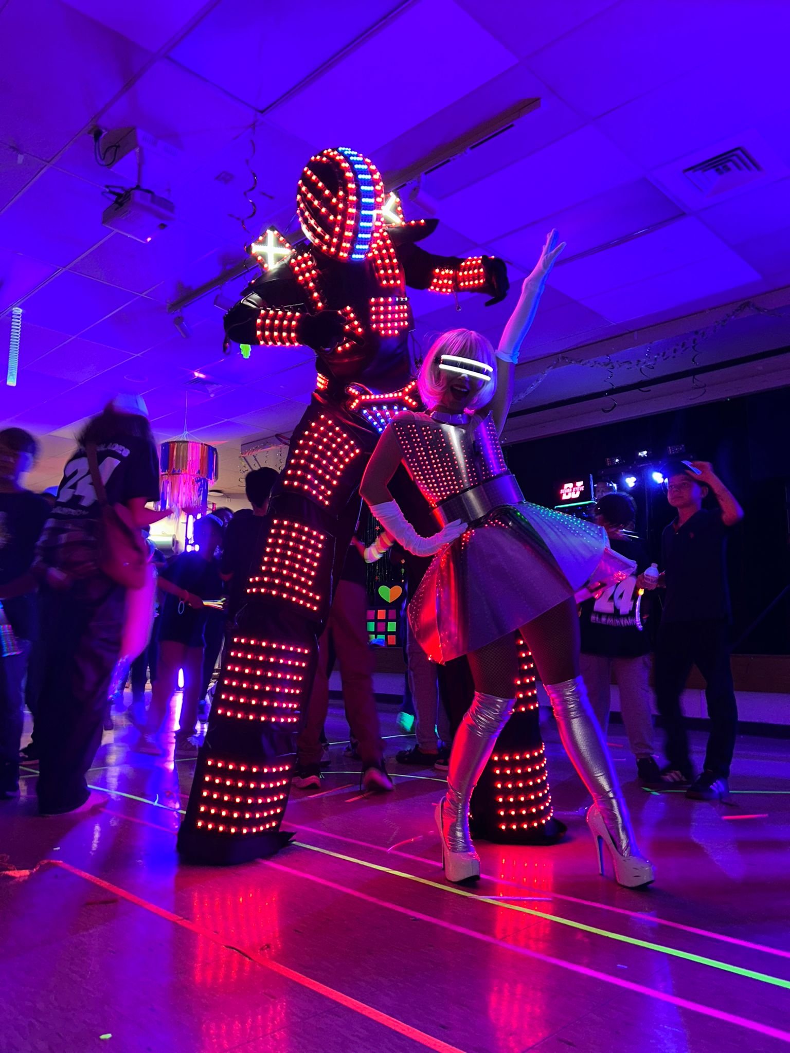 LED party with dancer and robot.jpg