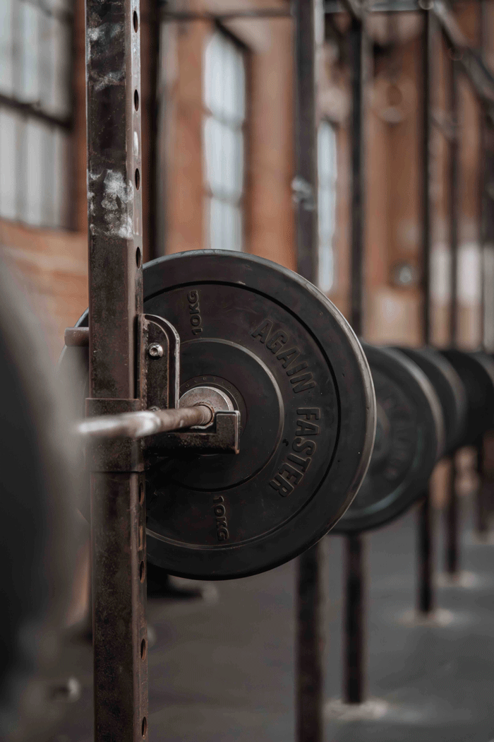 Weightlifting rigs in a gym