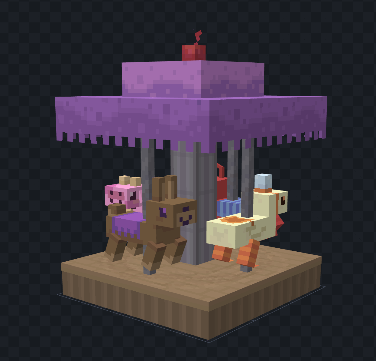 Finalized carousel model for "The Buddy's Project" created in blockbench