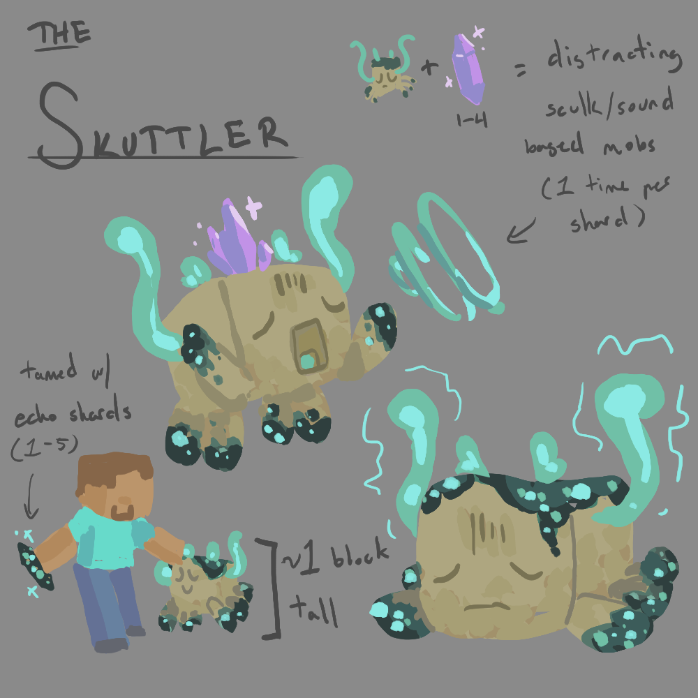Fan-made concept art for a new Minecraft mob, inspired by the work of Mariana Salimena