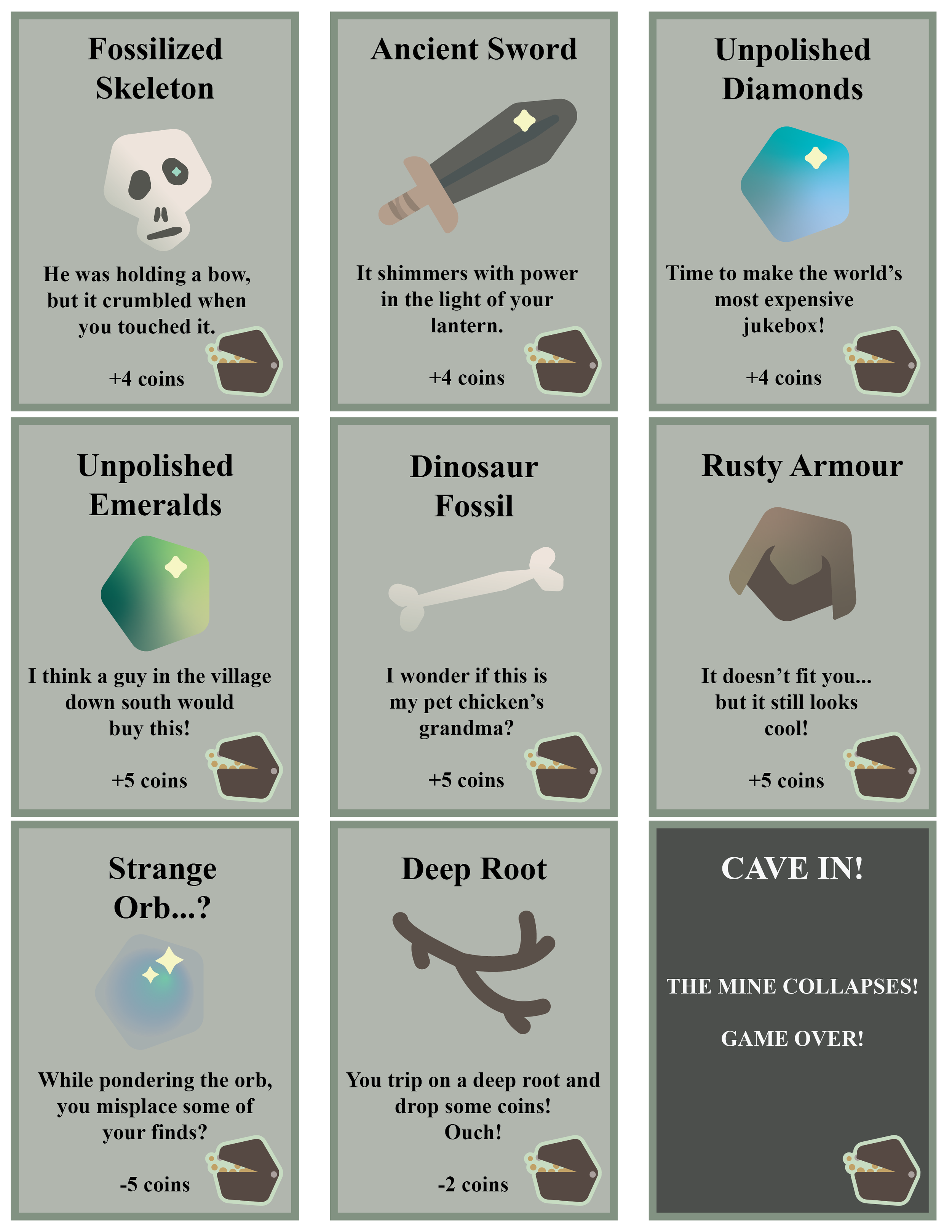 Additional Adobe Illustrator assets created for  "Cave game"