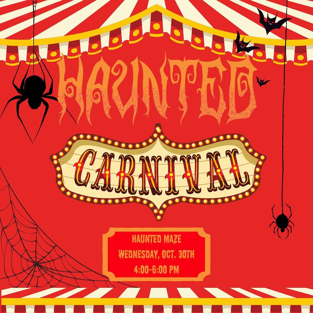 Vaquero Theater Company presents&hellip; 
Haunted Carnival! 🎡 🎟️🎢🎠

Please stop by: Oct. 30th, from 4:00-6:00 PM
Location: DRAMA ROOM
We are so excited for this year&rsquo;s haunted maze!