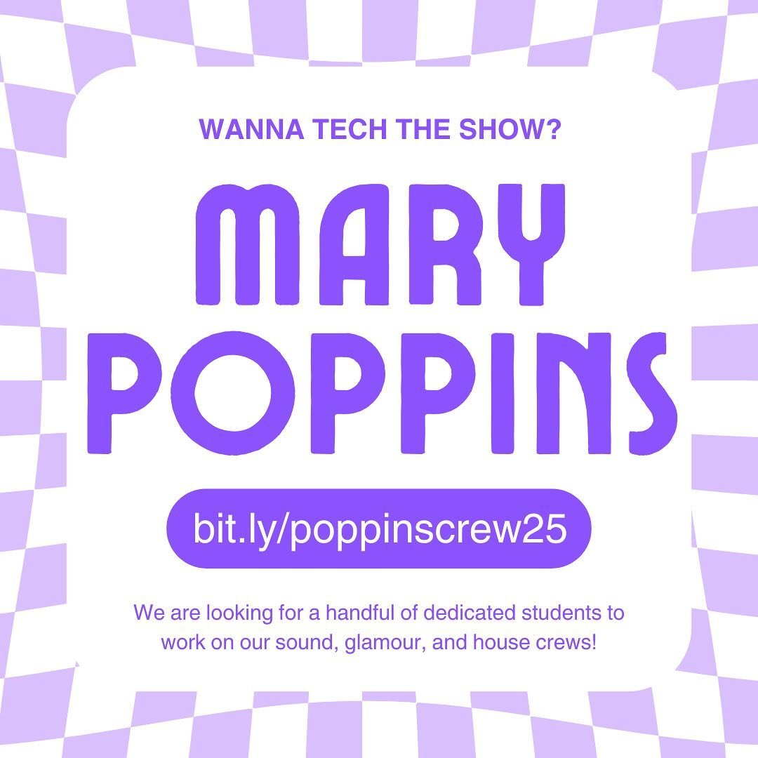 If you&rsquo;re interested in working Mary Poppins, please send in your application before December 2nd! bit.ly/poppinscrew25