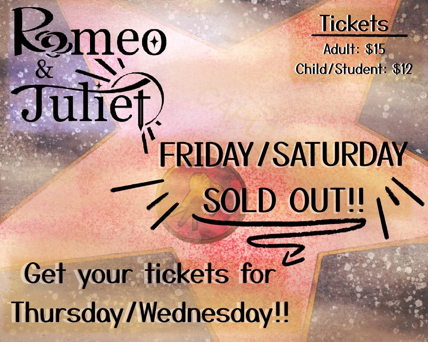Friday and Saturday for Romeo and Juliet are officially sold out! Get your tickets for Wednesday and Thursday before it&rsquo;s too late! 🎭

Tickets: ihspa.booktix.com
Ticket link is also in our bio!