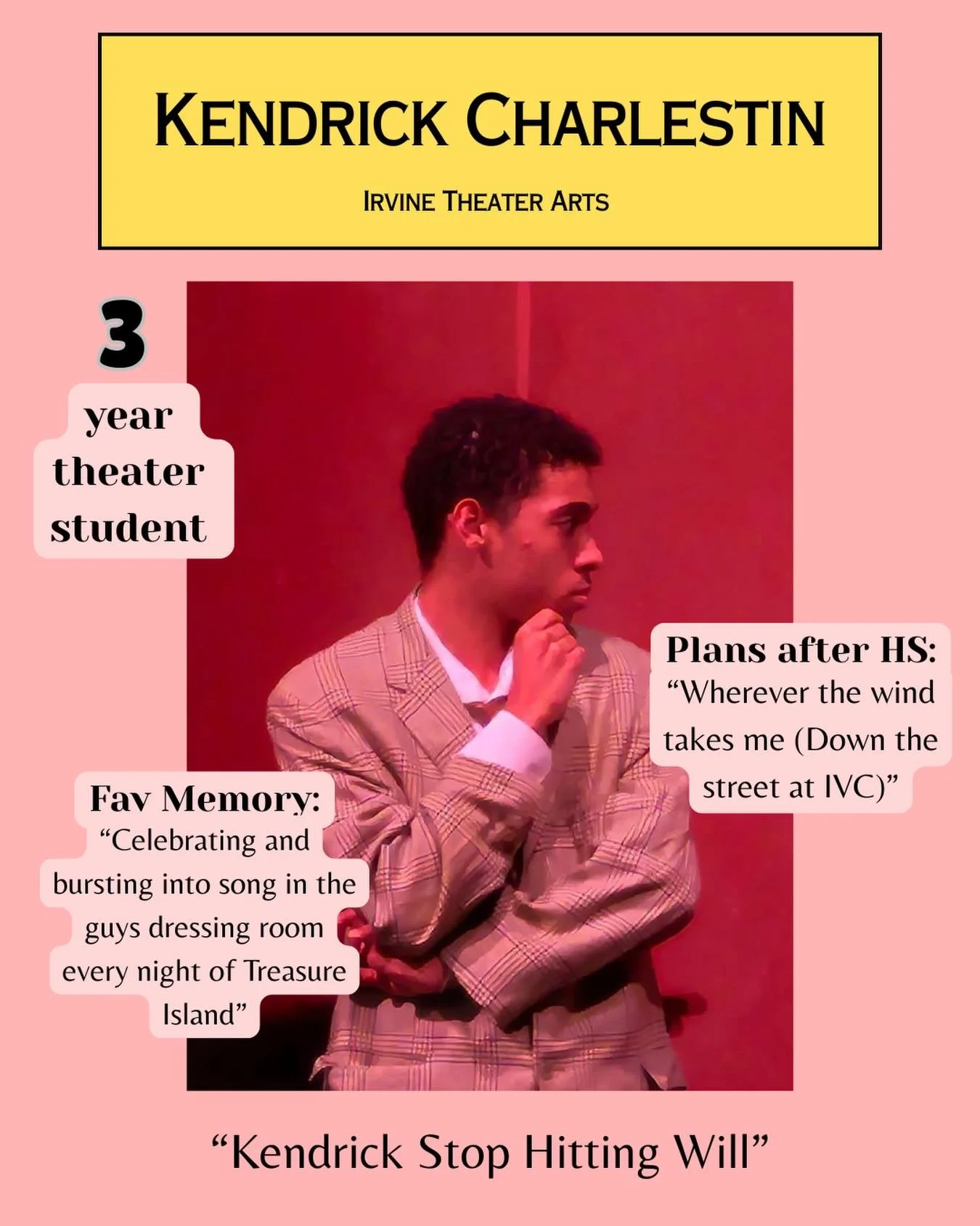 Our own Vlad Vladikoff! You are such a light in our program, we will miss you Kendrick!