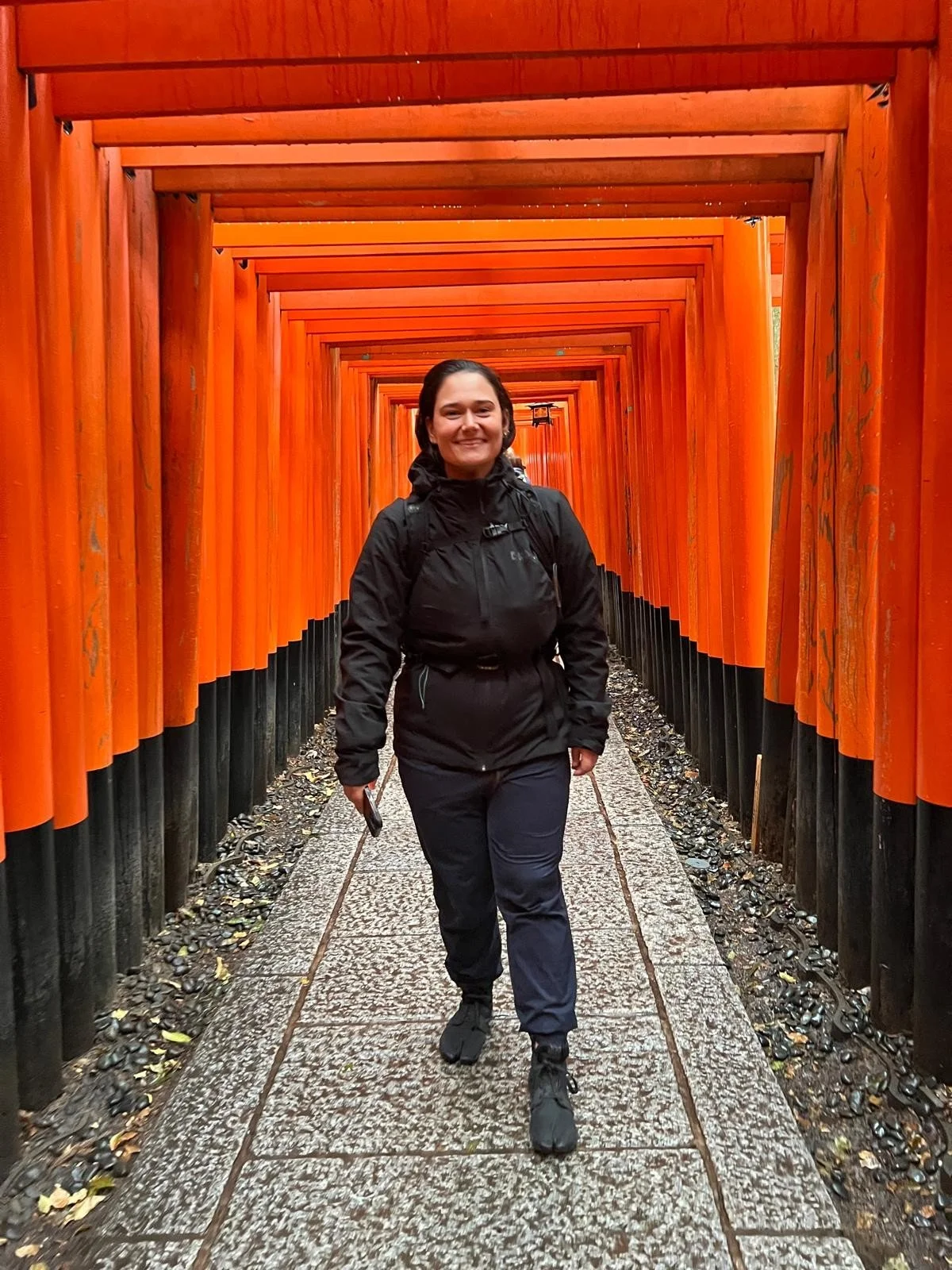 déšť přidává svatyni Fushimi Inari na mystičnosti,  bohužel, mně na kráse nikoliv
